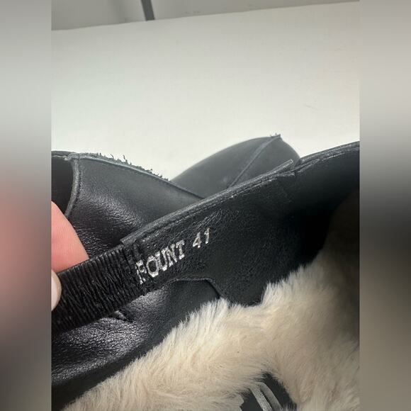 Silent D Clogs NWOB Fur Lined Size 41/ US 10 Black Wood Anthropologie - Picture 9 of 9